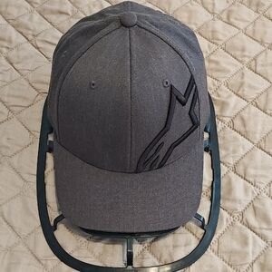 Alpinestars Cap Charcoal w/Black A-Stars Icon Flexfit L/XL